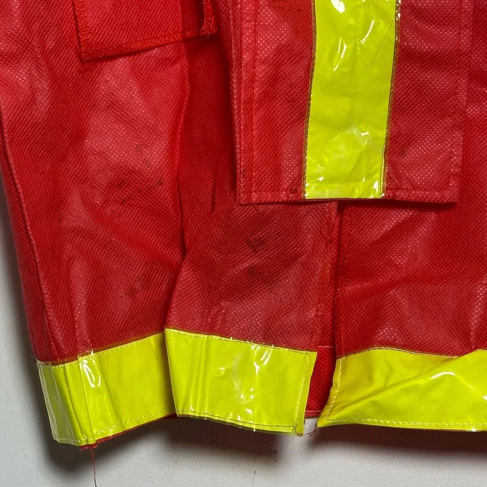 Kids Fire Chief Costume Red Jacket Yellow Trim One Size Fits‎ Most Role Play
